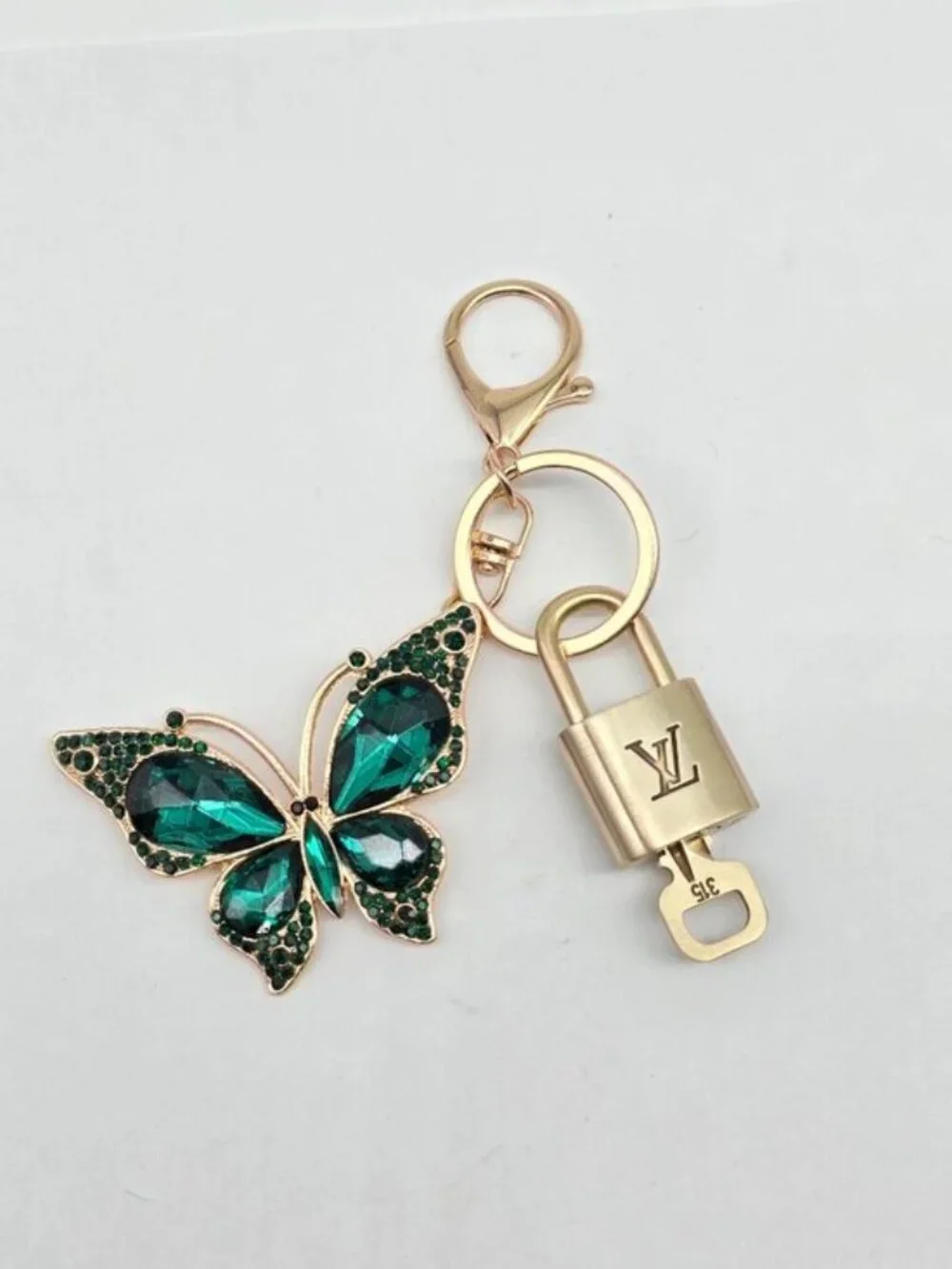 Authentic Louis Vuitton Gold Padlock 🔒 Key Set w/ Butterfly Bag Charm